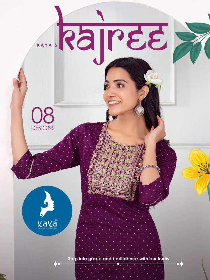 Kajree By Kaya Rayon Slub Printed Kurtis Wholesale Price In Surat
